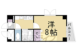 コーラルリーフ 1Kの間取図画像
