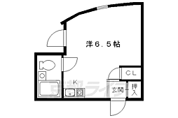 シャトレ花園 ワンルームの間取図画像