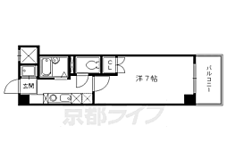 ファリオ四条 1Kの間取図画像