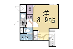 デトム・ワン桃山御陵 ワンルームの間取図画像