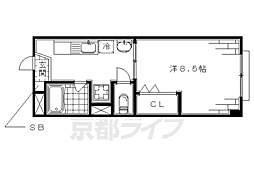 コーポ竹栄 1Kの間取図画像