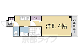 レグゼスタ京都駅西 1Kの間取図画像