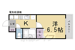 オークセブン 1Kの間取図画像