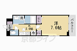 ヴィラ水取 1Kの間取図画像