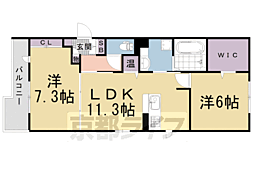 アプローズ・ドムス 2LDKの間取図画像