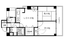 プレジャーコート 2LDKの間取図画像
