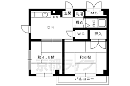 Yコーポ 2DKの間取図画像