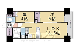 ファインレジデンス京都五条通 2LDKの間取図画像