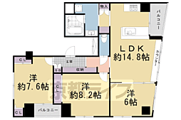 アラモードグラン御池 3LDKの間取図画像