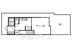 プライムコート二条城南 1Kの間取図画像