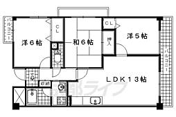 プレミール城陽 3LDKの間取図画像