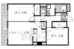 グランジュテ 2LDKの間取図画像