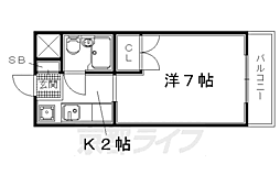 グレセントYYU-2 1Kの間取図画像