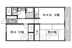 ラポート曽谷 2LDKの間取図画像