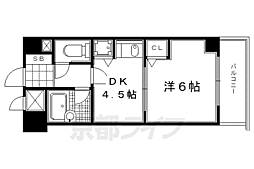 ライオンズマンション五条大宮第2 1DKの間取図画像