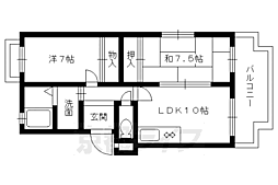 北野マンション 2LDKの間取図画像