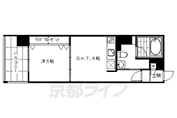 G-クレスト京都四条烏丸 1DKの間取図画像