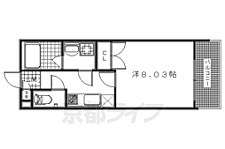 HF烏丸鞍馬口レジデンス 1Kの間取図画像