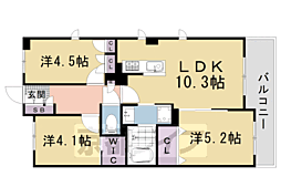 パインフィールド洛西 4階/-