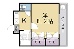 ラフォーレ若宮 1Kの間取図画像