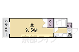 カーサ・ヴェルデ西大路五条 1Kの間取図画像