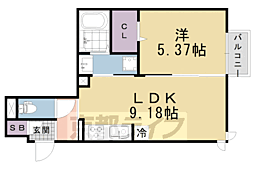 アイリス伏見 1LDKの間取図画像