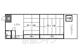 アーバンハイツ上長者町通 2DKの間取図画像