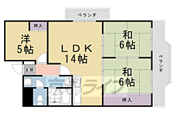 パルテ西京極 3LDKの間取図画像