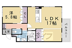 Rhino Flats JOY 1LDKの間取図画像