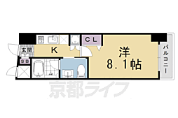 クリスタルグランツ京都高辻 1Kの間取図画像