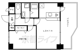 綾小路パレス 1LDKの間取図画像