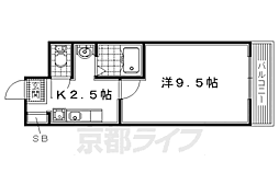 ブランバックス 1Kの間取図画像