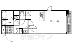プレサンス京都四条堀川 ワンルームの間取図画像