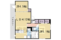 ビオラ朱雀大路 2LDKの間取図画像