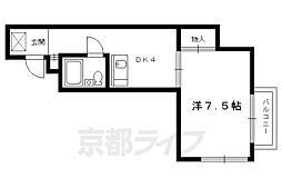 グランディール堀川 1DKの間取図画像