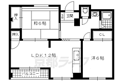 リエス西院 2LDKの間取図画像