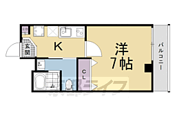 メゾン・オンディーヌ 1Kの間取図画像
