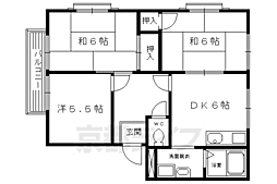 フレグランス鳴滝 3DKの間取図画像