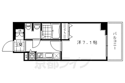 アスヴェル京都河原町二条 1Kの間取図画像
