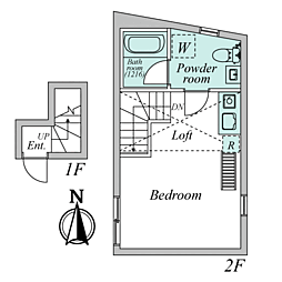 みらいえ高田馬場 2階ワンルームの間取り