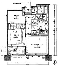 シティタワー武蔵小杉 2LDKの間取図画像