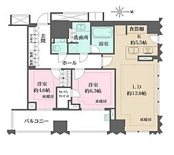 東京メトロ東西線 九段下駅 徒歩5分の賃貸マンション 4階2LDKの間取り