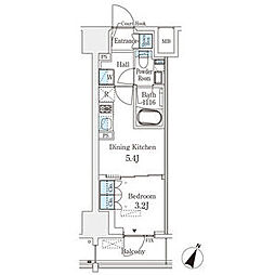 東京メトロ半蔵門線 神保町駅 徒歩4分の賃貸マンション 8階1DKの間取り