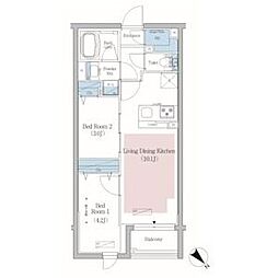 都営三田線 春日駅 徒歩11分の賃貸マンション 3階2LDKの間取り
