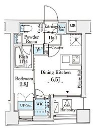 レジデンス文京春日 1DKの間取図画像