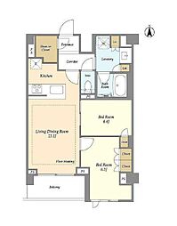 東京メトロ丸ノ内線 四谷三丁目駅 徒歩4分の賃貸マンション 3階2LDKの間取り