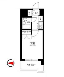 東京メトロ東西線 早稲田駅 徒歩10分の賃貸マンション 2階1Kの間取り