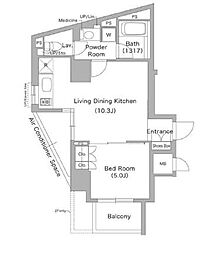 都営三田線 春日駅 徒歩1分の賃貸マンション 13階1LDKの間取り