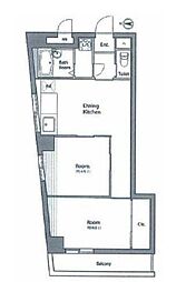 都営三田線 春日駅 徒歩6分の賃貸マンション 5階2DKの間取り