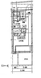 都営大江戸線 牛込神楽坂駅 徒歩6分の賃貸マンション 1階1Kの間取り